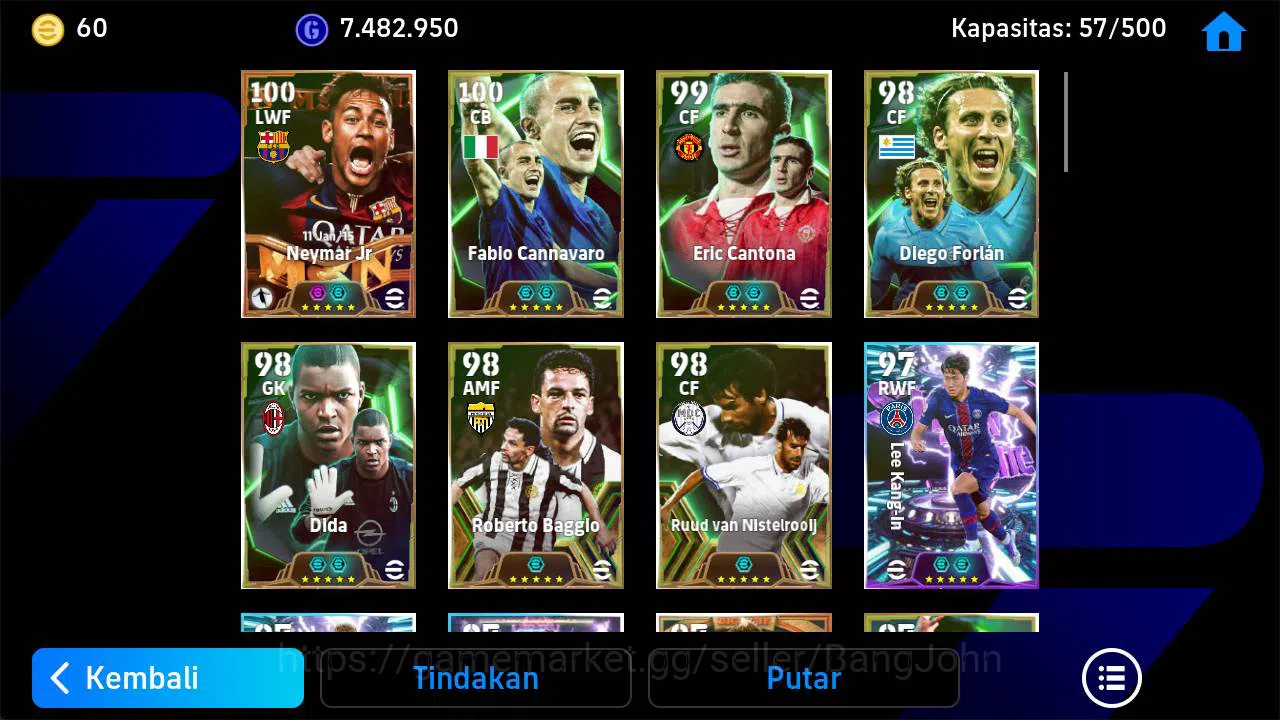 eFootball Accounts Others Power 3176, Neymar MSN, Eric cantona Epic, Dida Epic, R baggio old, Nistelrooy old, Son hyung min 4