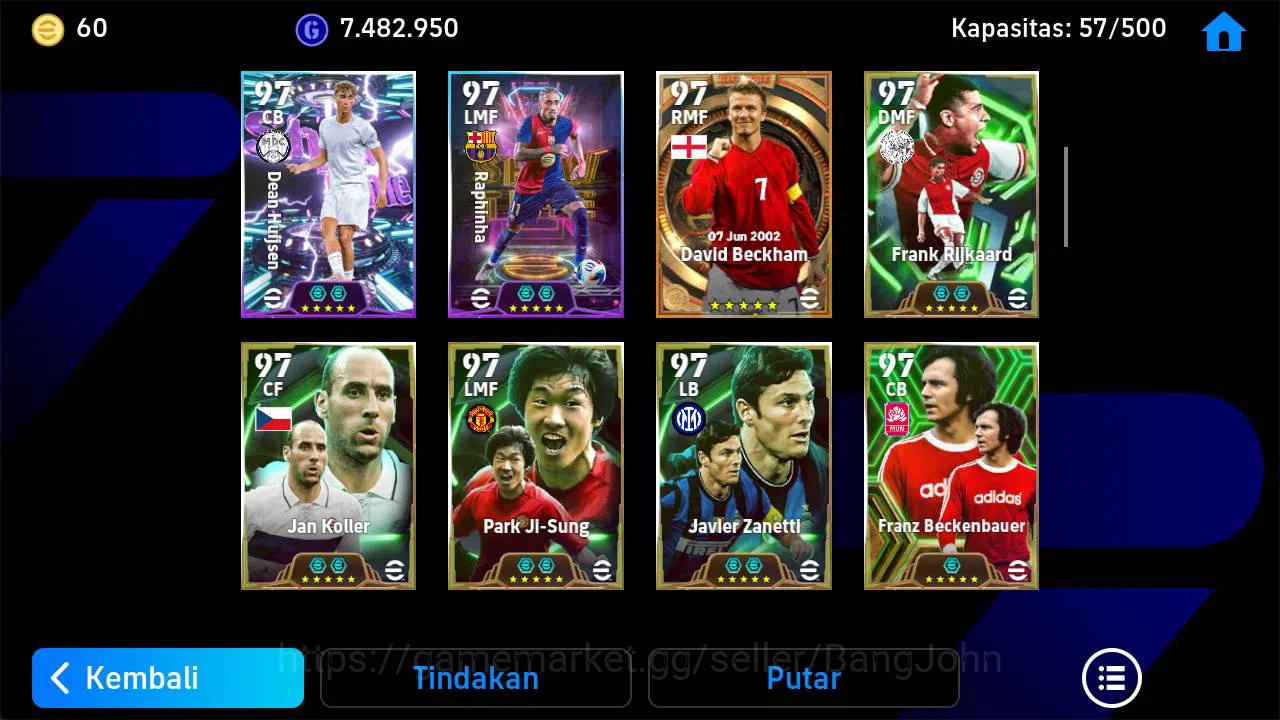eFootball Accounts Others Power 3176, Neymar MSN, Eric cantona Epic, Dida Epic, R baggio old, Nistelrooy old, Son hyung min 5