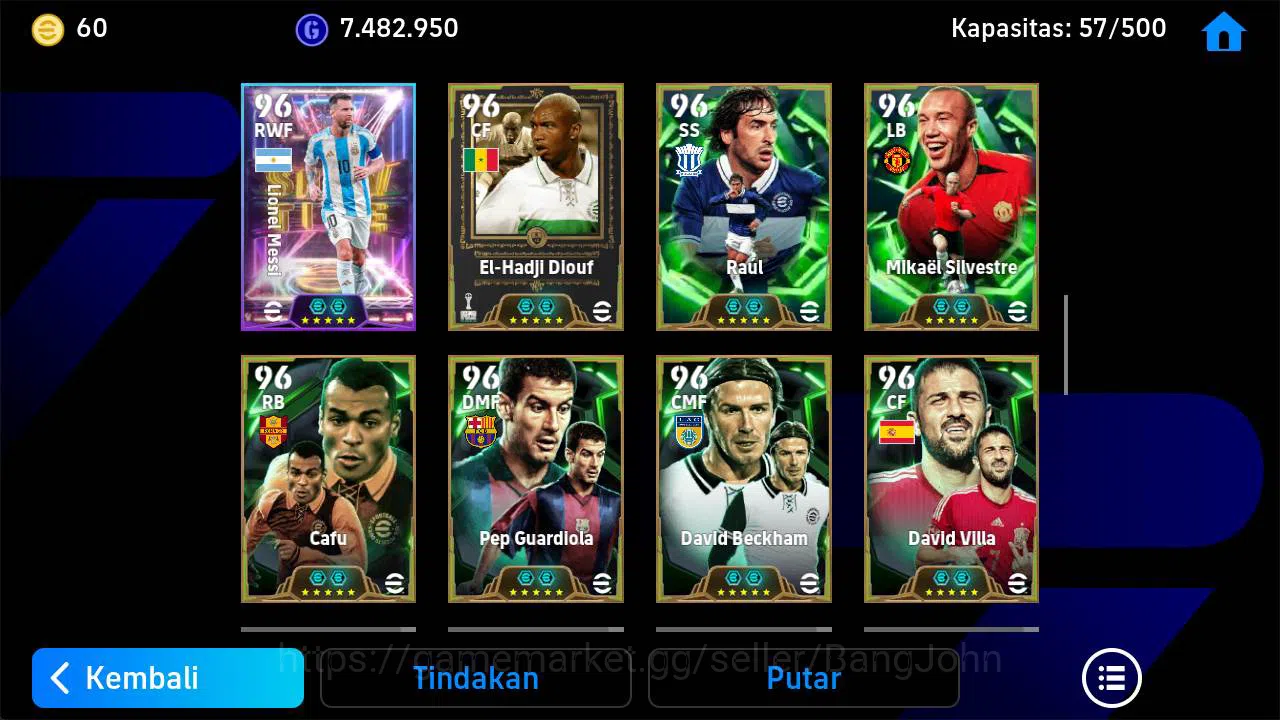 eFootball Accounts Others Power 3176, Neymar MSN, Eric cantona Epic, Dida Epic, R baggio old, Nistelrooy old, Son hyung min 7
