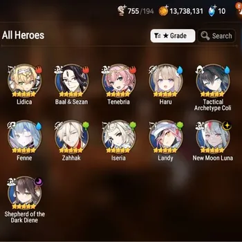 Epic Seven Accounts Starter Global Unverif|Fresh Starter|2 ML(NMLuna,SDDiene)+Haru(Art),Etc.|PoH+Bless ON|Theater