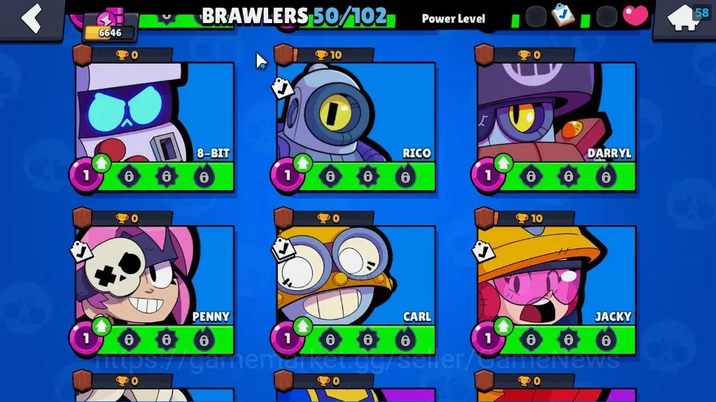 Brawl Stars Accounts 6646 Trophy|5k Blings|50 Brawlers 7 MaxLvl[Full Bu image 11