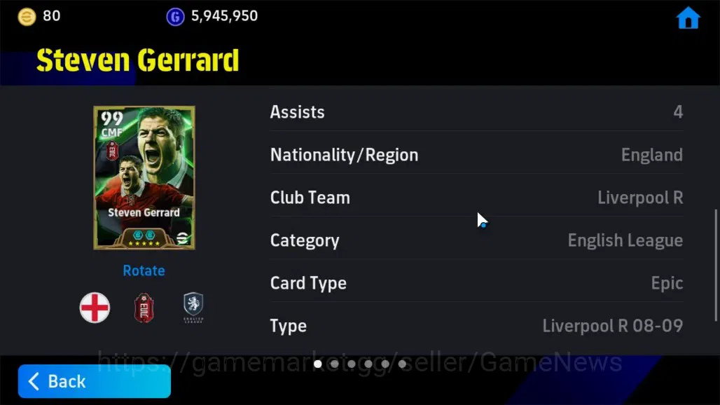 eFootball Accounts Android|Epic Marcelo Naruto,S.Gerrard,Giorgio C,Ma image 17