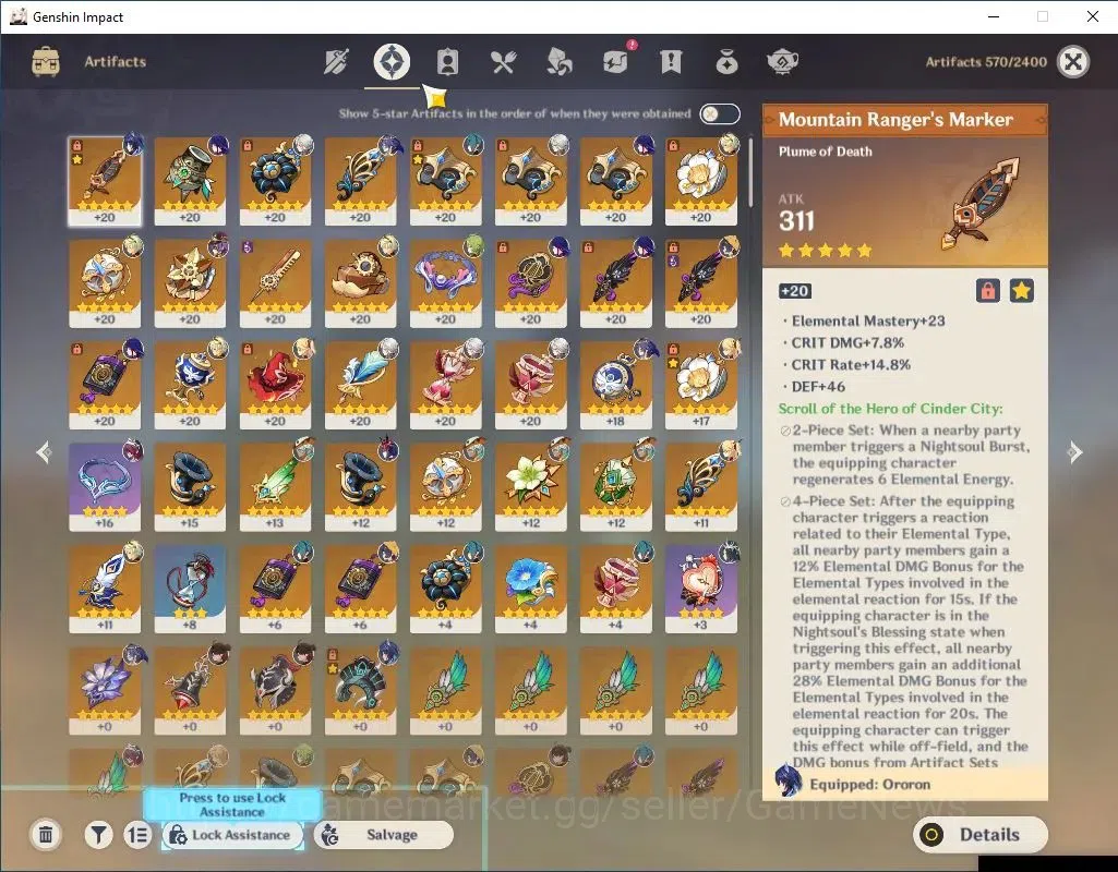 Genshin Impact Accounts Others Asia|AR 55|3 Limit +1(*5Wep)|Arlecchino,Xianyun,Raiden|Mc Male|Fregile Resin|IF 6
