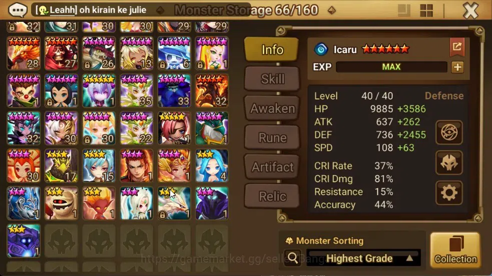 Summoners War: Sky Arena Accounts End-Game ASIA | Lv100 2LND(Zerath,Salah) 27NB5 5
