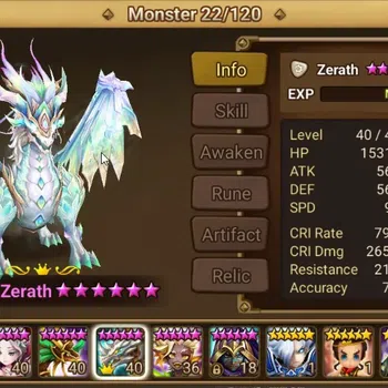 Summoners War: Sky Arena Accounts End-Game ASIA | Lv100 2LND(Zerath,Salah) 27NB5