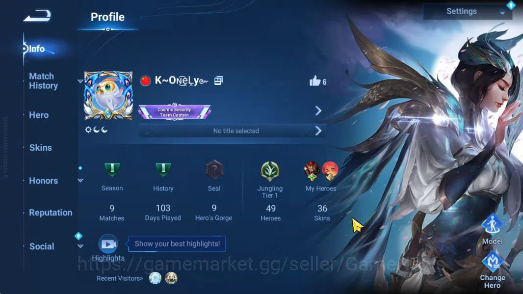 Honor of Kings Accounts Hero 49 Skin 36|Legend(Consort Yu,Lady Sun),LOM(Gu image 2