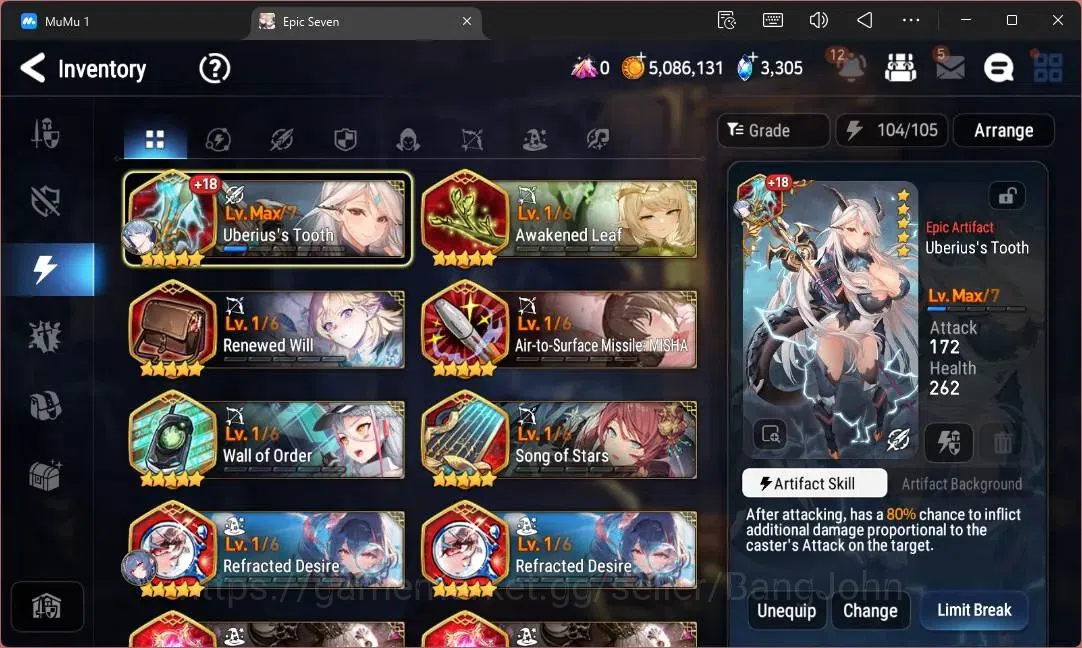 Epic Seven Accounts Limited Hero Global Unverif |4 Ligt(NW Luna,S Taeyou,A Laika,M Chloe)|PoH ON|SS 3,3K|Stigma 17K|Log 19