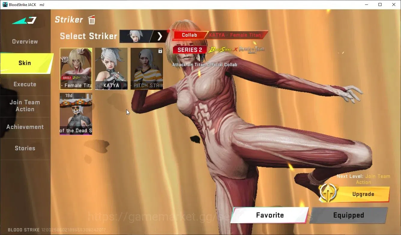 Blood Strike Accounts Collab Skin ASIA|ETERNAL Lv3 UZI,MP7|Collab AOT Katya,KAG6,FAL,Aniv FAL-Draco|16 1
