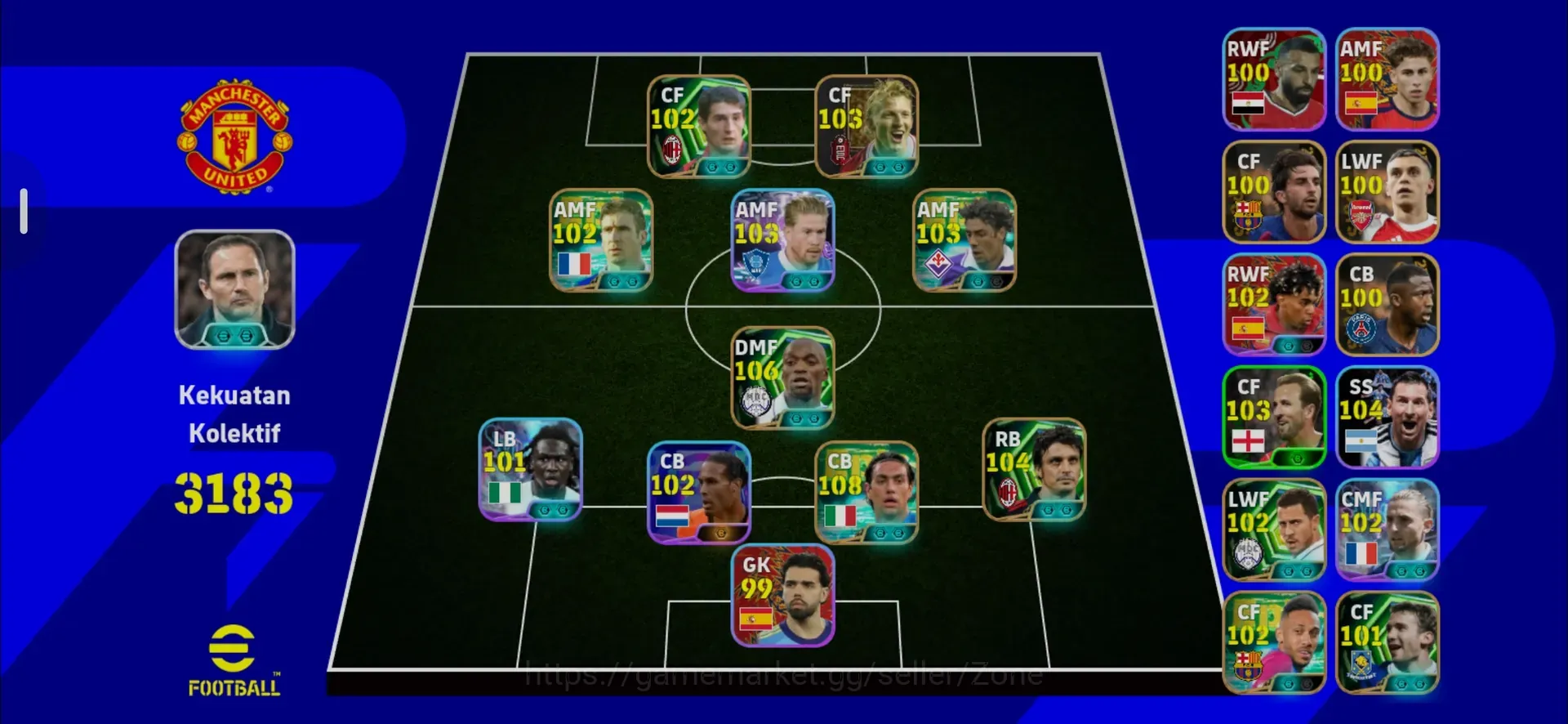 eFootball Accounts Legends & Iconic Players Mobile|PW 3183|Epic Nesta, Makélélé, Rui Costa, Oddo, Cantona,Dirk 1