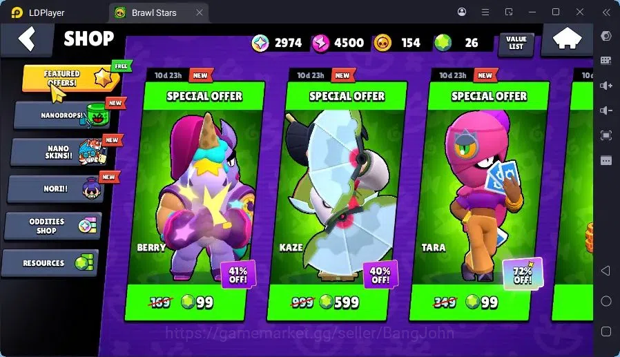 Brawl Stars Accounts Trophy 413|3 Brawler Lv.11|2 Mythic (Edgar,Otis),2 Epic (Shelly,Edgar),1S Rare skin |2999 B| Proteck 4