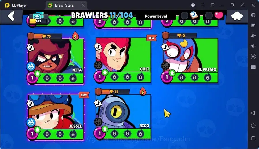 Brawl Stars Accounts Trophy 413|3 Brawler Lv.11|2 Mythic (Edgar,Otis),2 Epic (Shelly,Edgar),1S Rare skin |2999 B| Proteck 6
