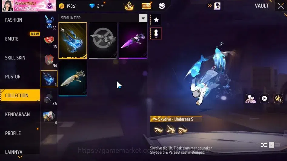 Free Fire Accounts Indonesia|M1887 Hand of Hope|MP40 Predator Cobra Lv 4|Solar Eclipse,Lunar Eclipse Bundle|130 Vault 70 14