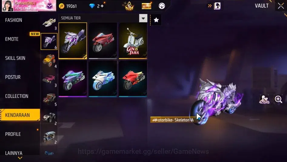 Free Fire Accounts Indonesia|M1887 Hand of Hope|MP40 Predator Cobra Lv 4|Solar Eclipse,Lunar Eclipse Bundle|130 Vault 70 17