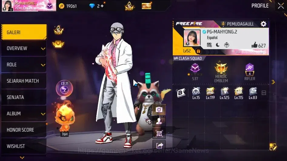 Free Fire Accounts Indonesia|M1887 Hand of Hope|MP40 Predator Cobra Lv 4|Solar Eclipse,Lunar Eclipse Bundle|130 Vault 70 2