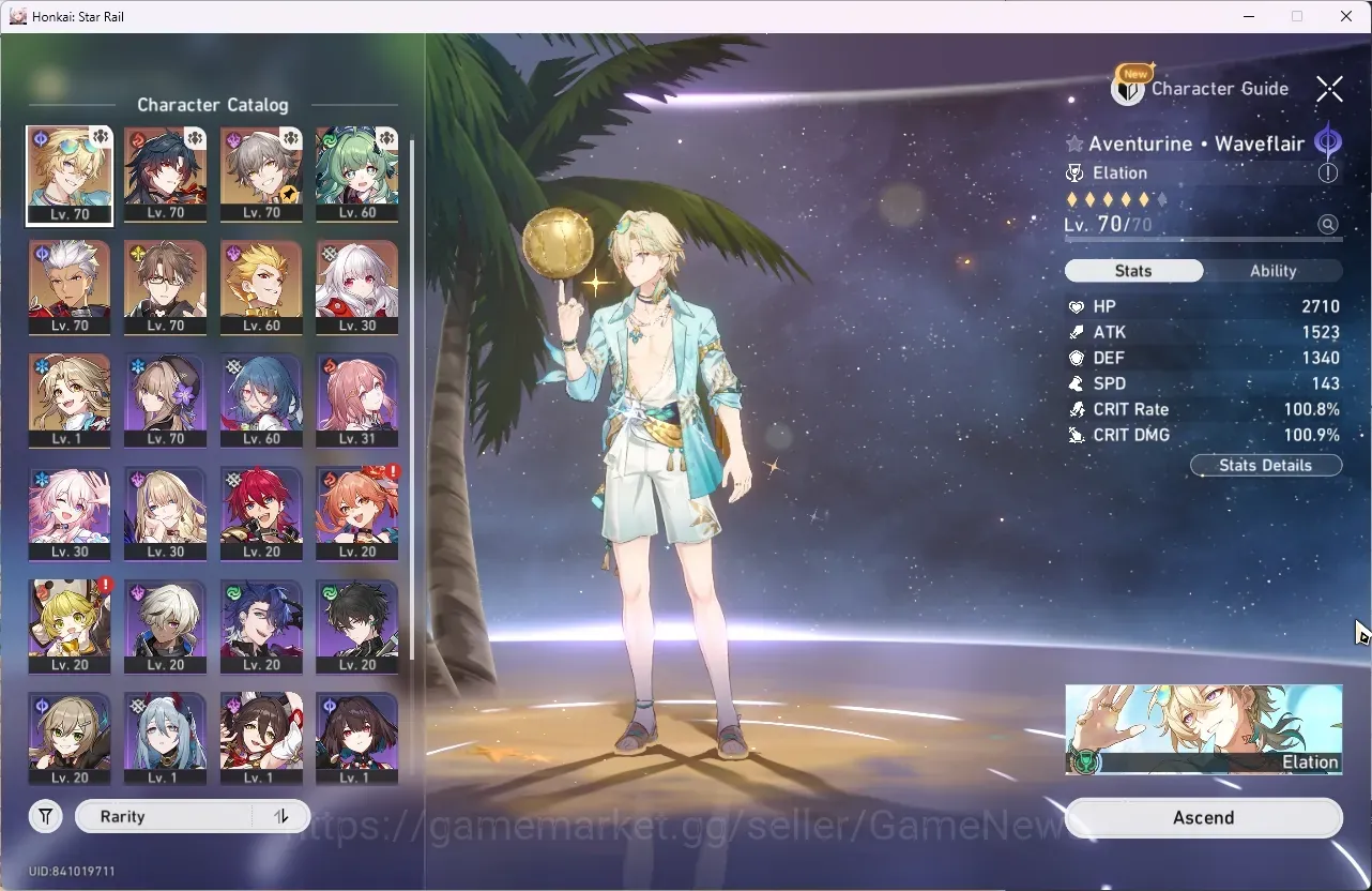 Honkai Star Rail Accounts Others ASIA|TL 59|5 Limited|(Aventurine Waveflair, Mortenax Blade)+Sign, Gilgamesh, Archer 1
