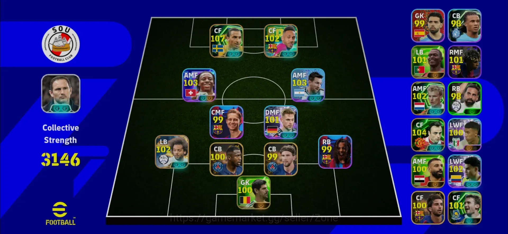 eFootball Accounts Others Mobile|PW 3146|Naruto Marcelo|Epic Ibrahimovic,Berbatov,Bergkamp Etc.|Showtime Manzambi,Kimmich 1
