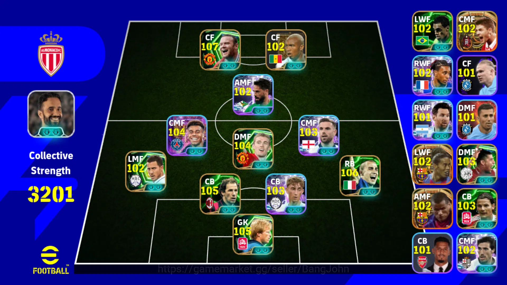 eFootball Accounts Power 3201 | WayneRooney Epic DB | Desire Doue Sho image 1