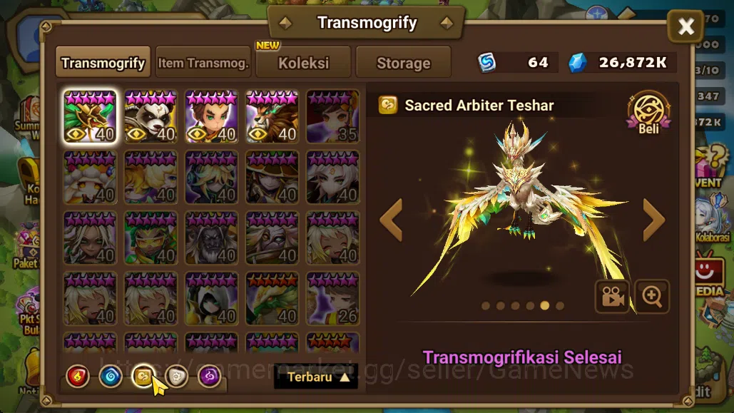 Summoners War: Sky Arena Accounts Mid-Game ASIA Lv100 Mid|1 LD[Zeratu]|80+ NB5|142 6*Monsters|All Farm|Good Rune+Many 16