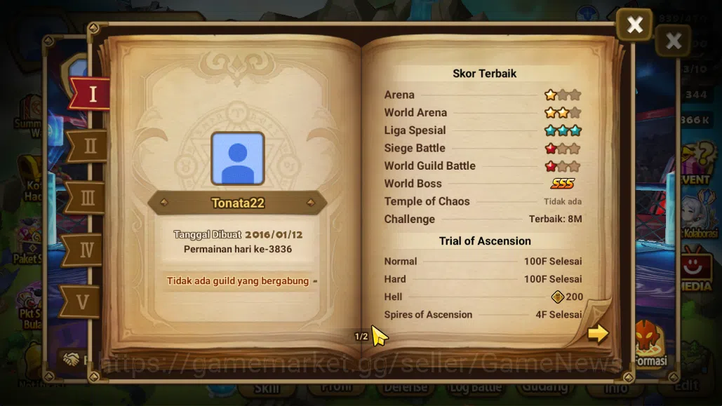Summoners War: Sky Arena Accounts Mid-Game ASIA Lv100 Mid|1 LD[Zeratu]|80+ NB5|142 6*Monsters|All Farm|Good Rune+Many 3