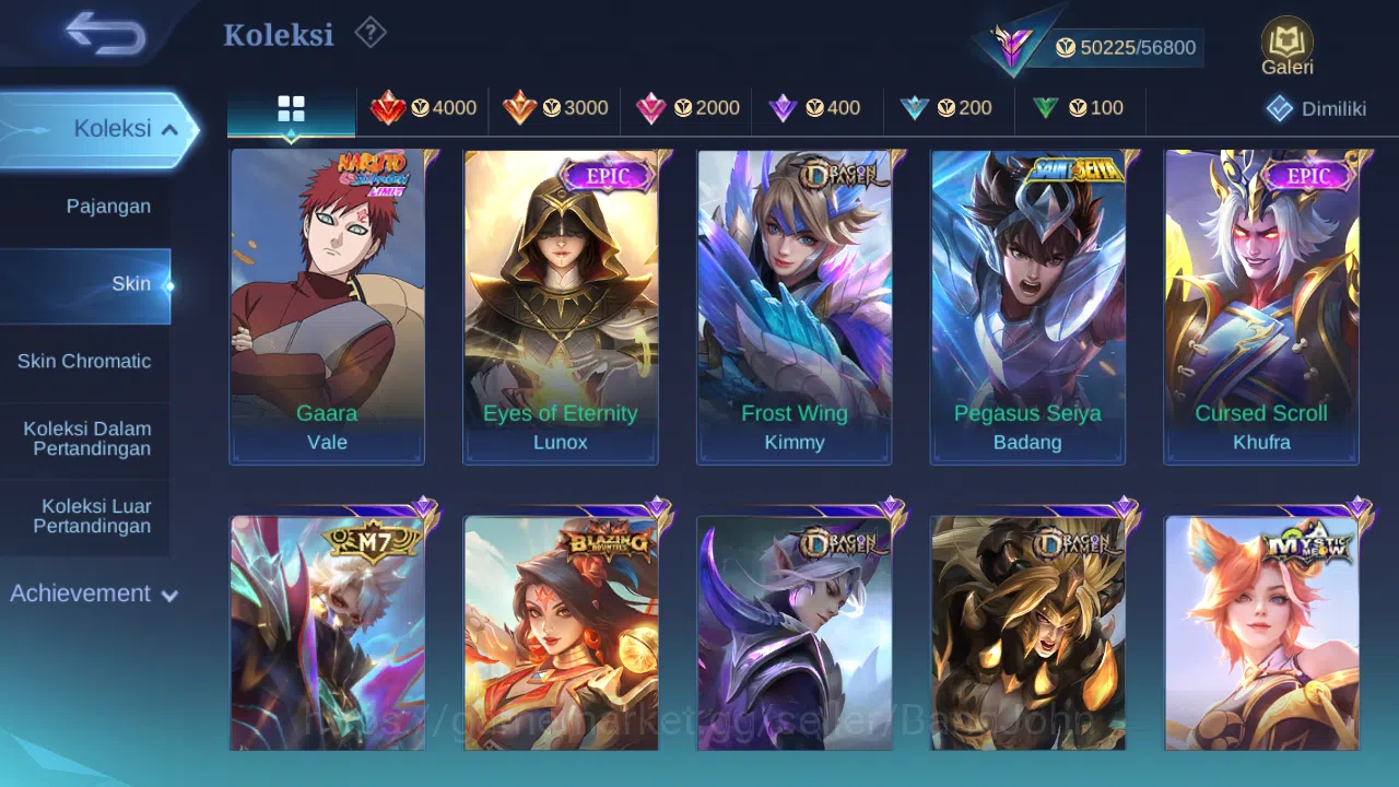 Mobile Legends: Bang Bang Accounts GLOBAL Hero 113 Skin 206 | Prime Granger | Lunar S image 10