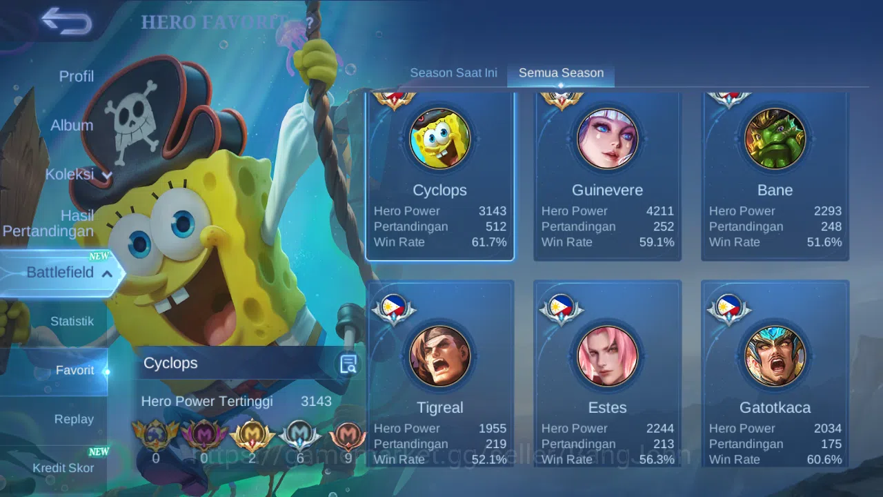 Mobile Legends: Bang Bang Accounts GLOBAL Hero 113 Skin 206 | Prime Granger | Lunar S image 3