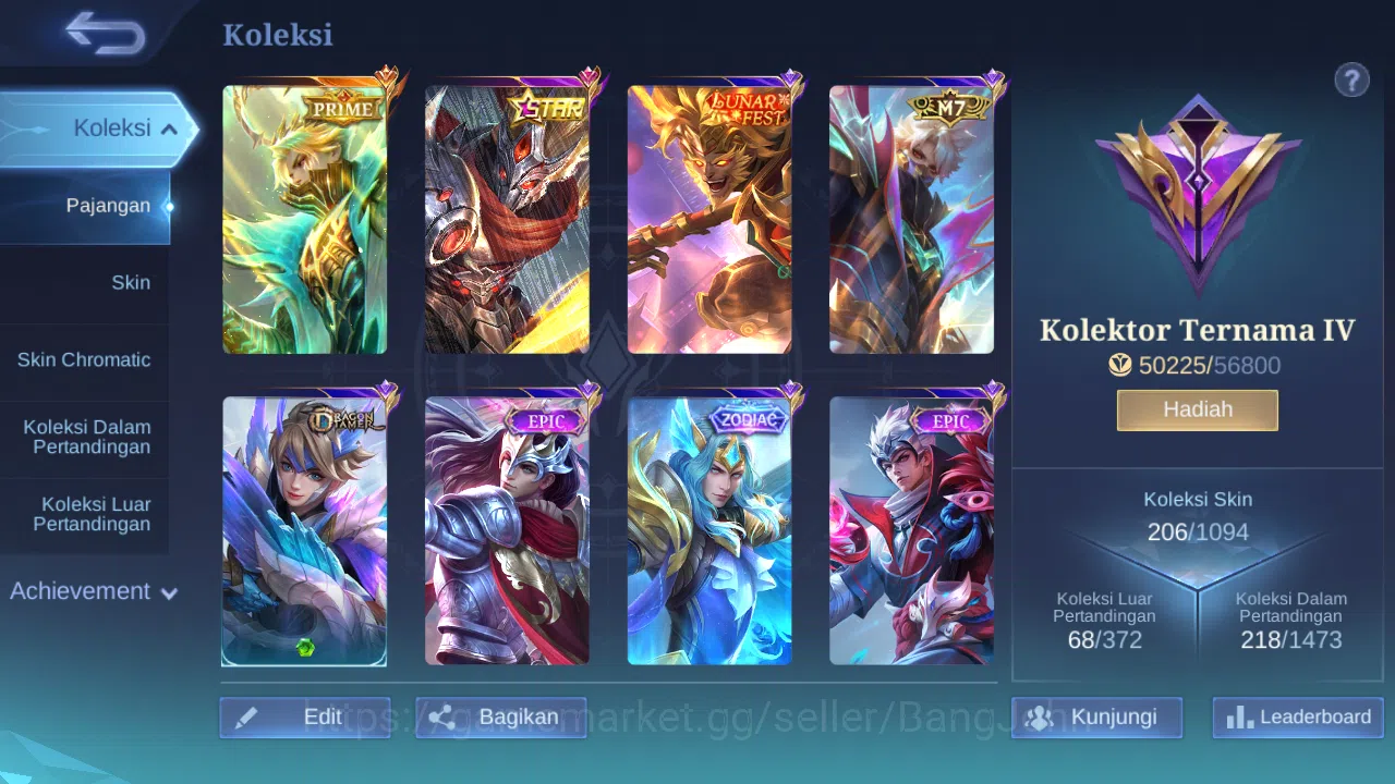 Mobile Legends: Bang Bang Accounts GLOBAL Hero 113 Skin 206 | Prime Granger | Lunar S image 8