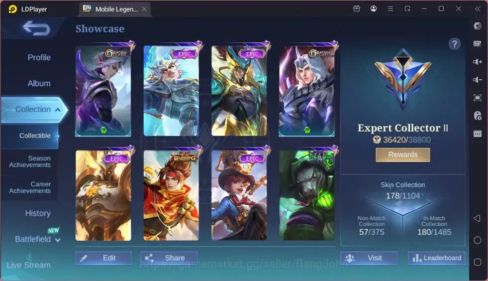 Mobile Legends: Bang Bang Accounts Global|Hero 122|Skin 178|Expert|Collector Natalia| image 13