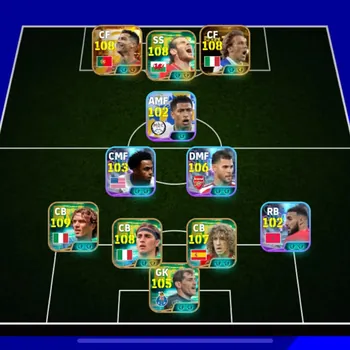 eFootball Accounts High-End Max power 3280+ roanldo x bale x Del Piero x Italia deffent x Puyol x adeyemi x pack Yamal x