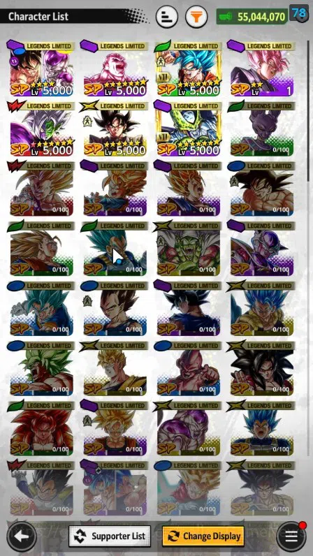 Dragon Ball Legends Accounts 55M TotalPower|LV147|2LR 5UL+7LL|SS Goku Black,Bar image 5