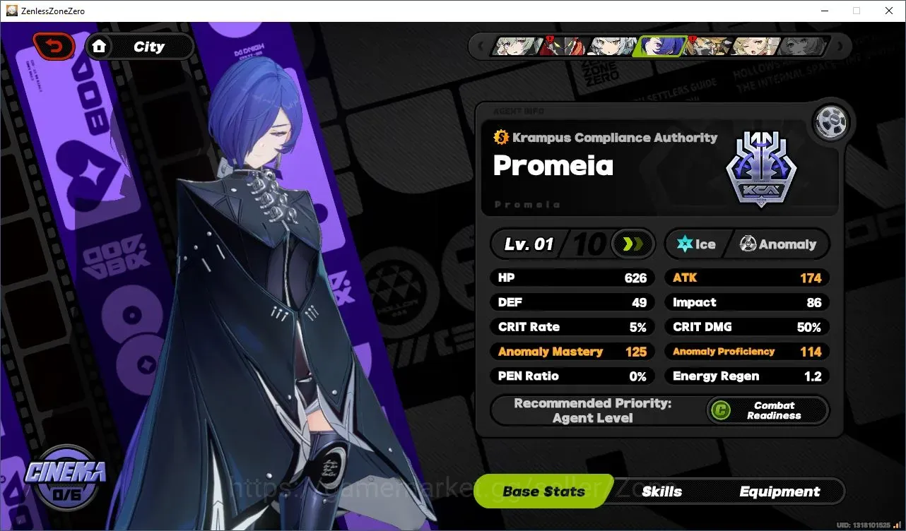 Zenless Zone Zero Accounts Starter ASIA|Ik 33|2 Limit Promeia+Sing.Trigger+Sign +Agent Std Pulchra,Anby,Nicole|Quest S1 1