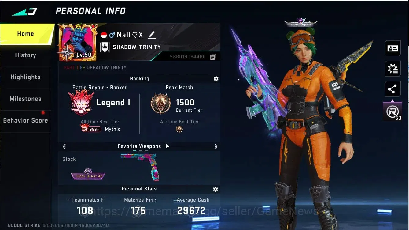 Blood Strike Accounts Asia|ULTRA MELEE Sycthe-Luna Splash+[EMMA,Katya,FN image 3