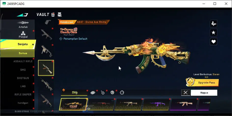 Blood Strike Accounts Mid-Tier ASIA|ETERNAL UZI-StarChaser+Collab 7DS AK47,BLEACH QBZ95-Hakkano+MELE DUALBLADES|18 ULTRA|LMT 14