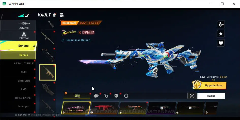 Blood Strike Accounts Mid-Tier ASIA|ETERNAL UZI-StarChaser+Collab 7DS AK47,BLEACH QBZ95-Hakkano+MELE DUALBLADES|18 ULTRA|LMT 17