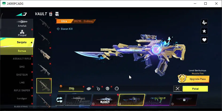 Blood Strike Accounts Mid-Tier ASIA|ETERNAL UZI-StarChaser+Collab 7DS AK47,BLEACH QBZ95-Hakkano+MELE DUALBLADES|18 ULTRA|LMT 18