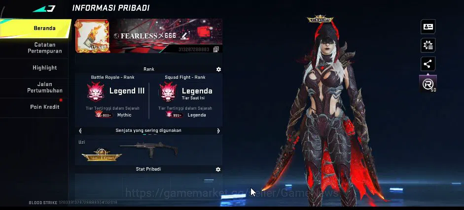 Blood Strike Accounts Mid-Tier ASIA|ETERNAL UZI-StarChaser+Collab 7DS AK47,BLEACH QBZ95-Hakkano+MELE DUALBLADES|18 ULTRA|LMT 2