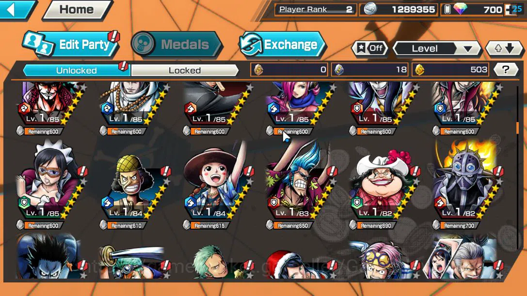 One Piece Bounty Rush Accounts Starter GLOBAL|4 EX|5Elder St.Saturn,5Elder St.Ethanborn V.Nusjuro,BMO Kaido,Flame Emperor 6