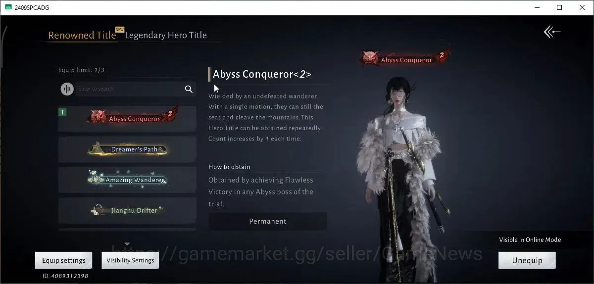 Where Winds Meet Accounts GLOBAL|Lv 95|GS 30K|Abyys Conqueror|Return Of Spri image 1
