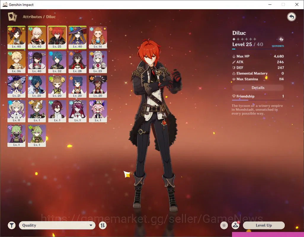 Genshin Impact Accounts Asia|AR 22| 2 Limited| [Chiori,Kazuha] Diluc,Mona  image 4