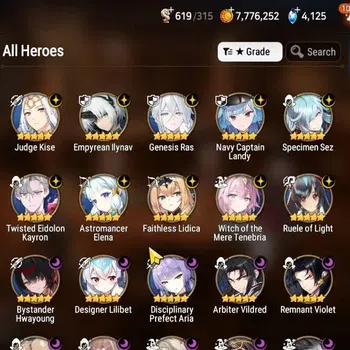 Epic Seven Accounts High-End GLOBAL UnVerif|20ML(ScholN Yulha,Rhiana&Luc,WOTM Tnebria,Har Seti,ZIO,etc)+Aube,Aubade,Ab