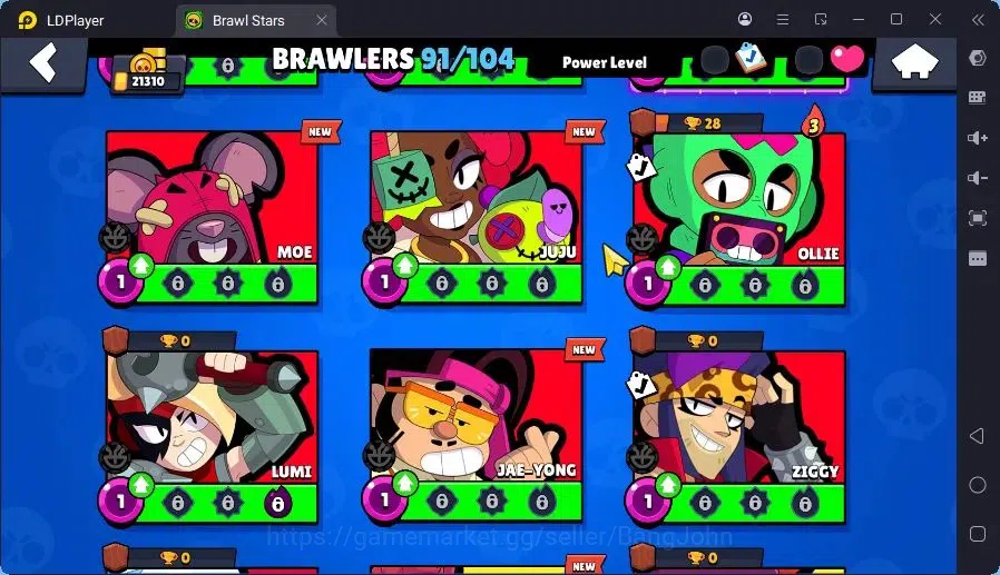 Brawl Stars Accounts Trophy 21310|22 Max Hc|6 Hc(Rico,Sc Poco,Kenji,Nita,Mortis,Bm Poco),12Legend,13Mythic skin|14599 18