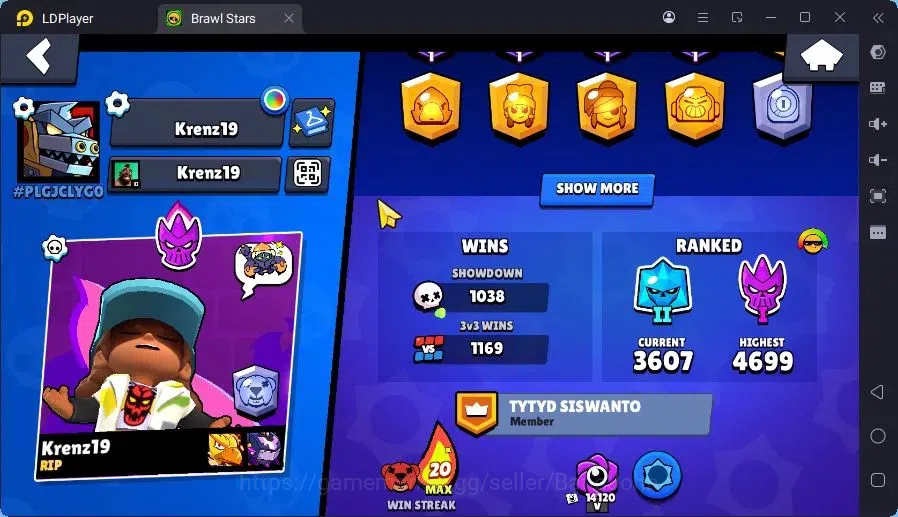 Brawl Stars Accounts Trophy 21310|22 Max Hc|6 Hc(Rico,Sc Poco,Kenji,Nita,Mortis,Bm Poco),12Legend,13Mythic skin|14599 3