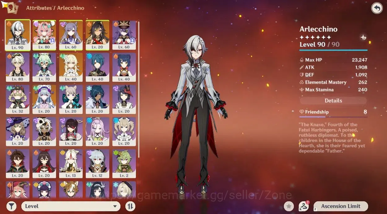 Genshin Impact Accounts Others ASIA|AR50|CHAR (Arlecchino,Varesa,Mizuki,Keqing,Dehya)+1(*5Wpn)|Check SS|TakeMail(GI751Z) 1
