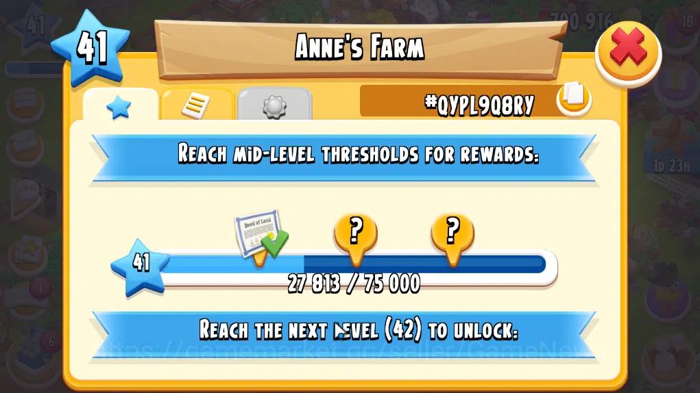 Hay Day Accounts Level 41 | Barn Storage 1100 + Silo Storage 625 | 700k Coins, 38 Diamonds |CN ON|Log Supercell ID|Take 10