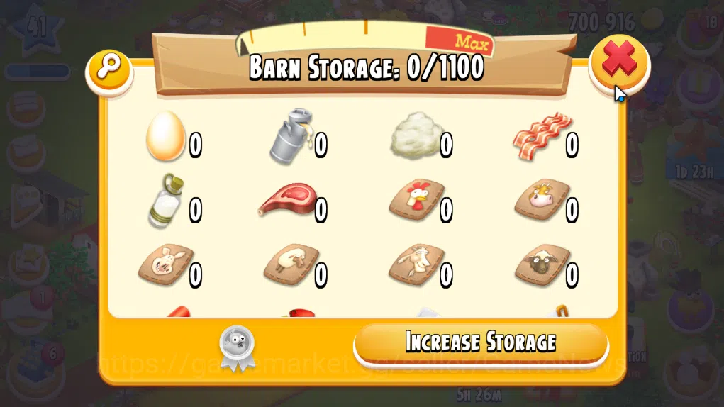 Hay Day Accounts Level 41 | Barn Storage 1100 + Silo Storage 625 | 700k Coins, 38 Diamonds |CN ON|Log Supercell ID|Take 7