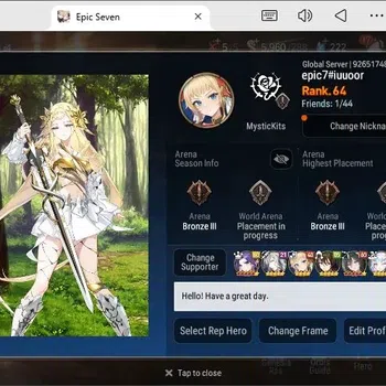 Epic Seven Accounts High-End Global unver|7ML (ML iseria,Barunka,Straze,NM Luna Etc.)Theater unthouc|PoH+Bless ON|SS