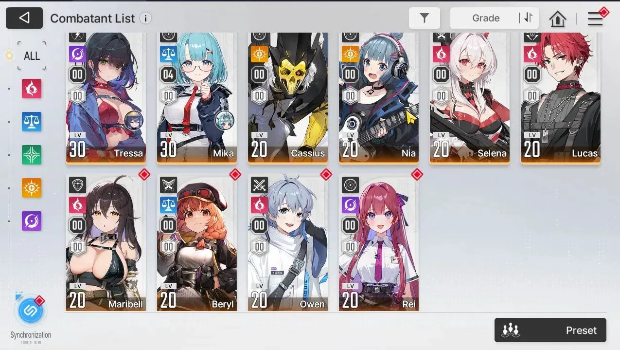 Chaos Zero Nightmare Accounts GLOBAL|Lv41|6 SSR[Narja,Chizuru+Sign,Haru,Veronica,Renoa,Hugo]|10 SR[MikaM4,Tressa,Etc]|2 SSR 4