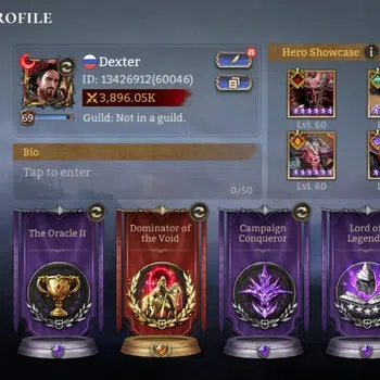 Watcher of Realms Accounts End-Game Global 60xx|Power 3,8m|6 Lord:Lovar,Ezareth,Nastya,Valderon,Laya,Torodoro|38