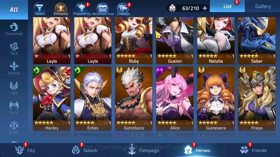 Mobile Legends: Adventure Accounts Sv 75xxx|VIP 5|Lvl 49|932K Power|Camp 27-8|Tower of Babel 260|Silvanna,Rista,Alice,A 6