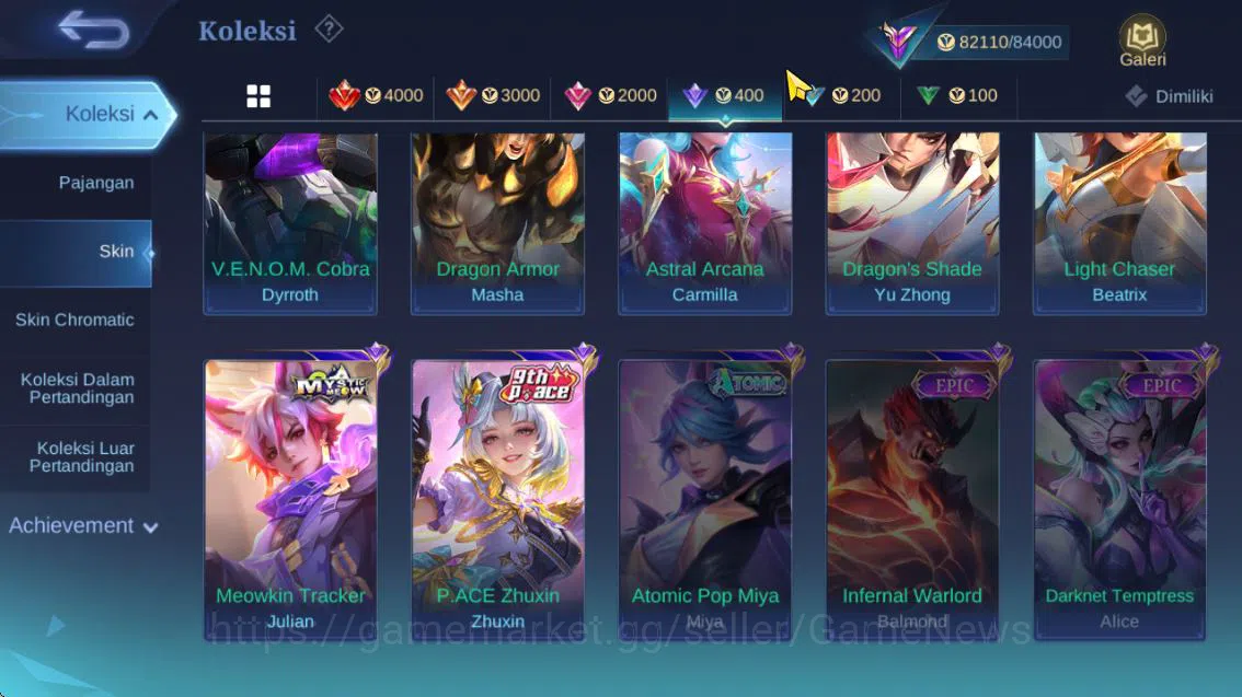 Mobile Legends: Bang Bang Accounts Hero 132|Skin 303|High Rank 108|Naruto[Julian,Vale image 14
