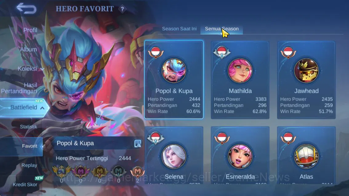 Mobile Legends: Bang Bang Accounts Hero 132|Skin 303|High Rank 108|Naruto[Julian,Vale image 5